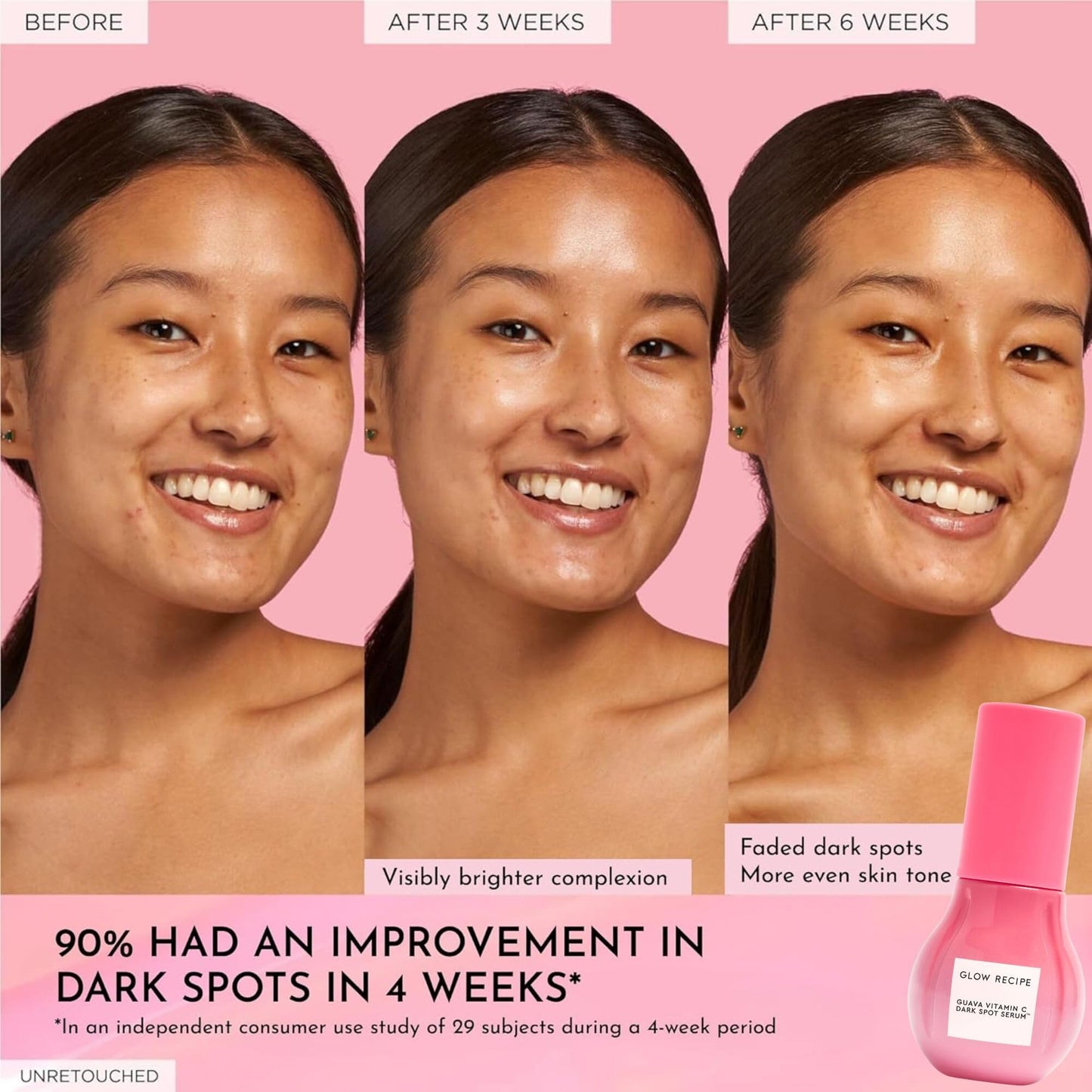 Glow Recipe Guava Travel Size Vitamin C Serum - Moisturizing, Brightening & Vegan Korean Skin Care Face Serum for Dark Spots, Even Tone & Redness - Tranexamic, Ferulic Acid & Vitamin E (15ml)