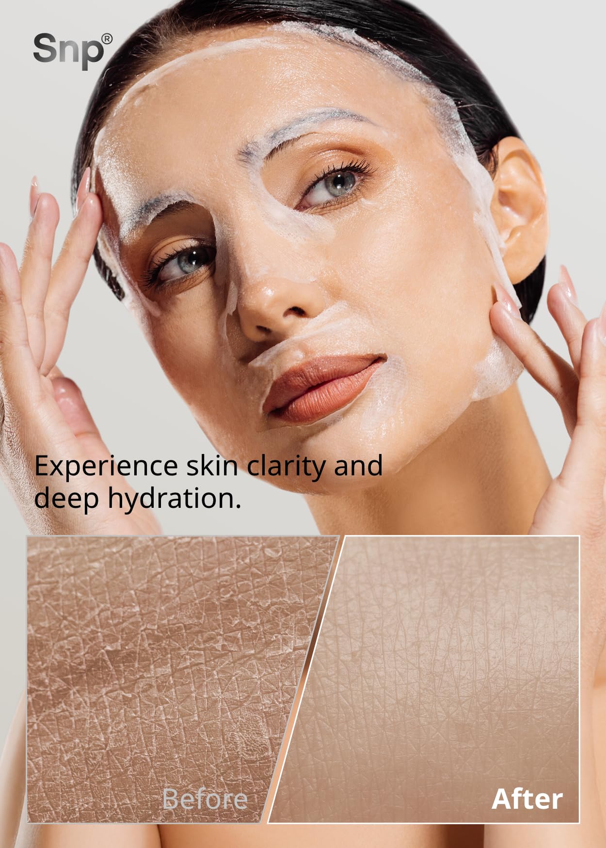 SNP 100% Diamond + 1000mg Hyaluronic Acid Sheet Mask | Tightening, Hydrating, and Nourishing with Real Diamonds for All Oily Skin Types | Korean Face Mask Skincare | Facial Moisturizing | 10 Sheets