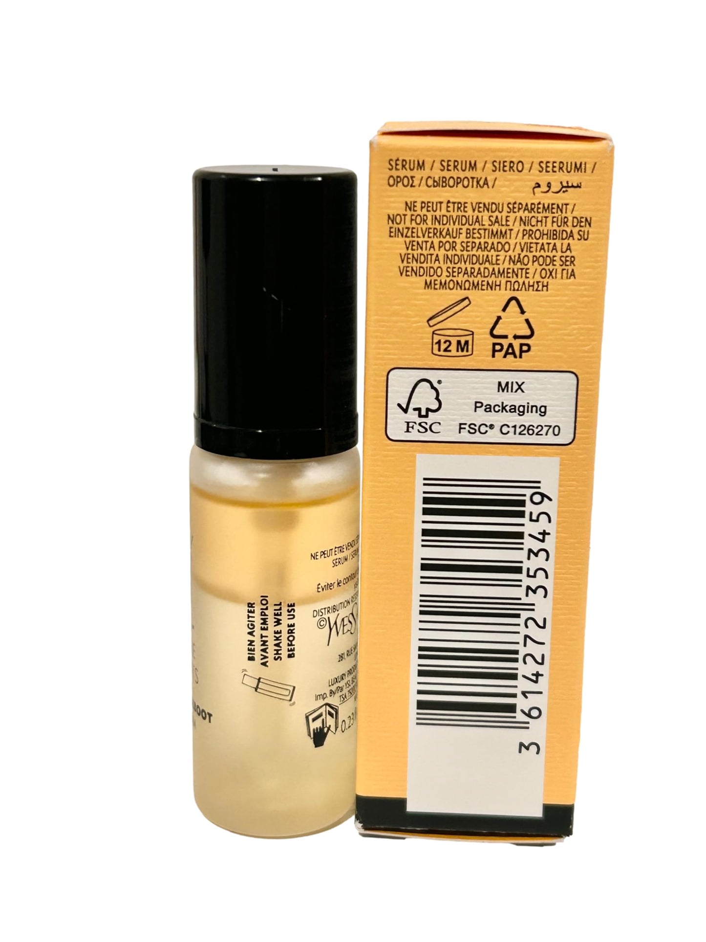 Yves Saint Laurent YSL PURE SHOTS Night Reboot Serum Anti-Fatigue & Resurfacing MINI Travel Size 7 ml / 0.23 fl oz. - 3459