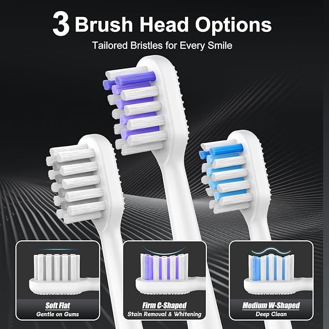 2025 New Sonic Electric Toothbrush for Adults - Vibration 60,000 VPM & 73° Oscillation Rechargeable Electric Toothbrush, 50+ Days Battery Life, 3 Modes, 2-Minute Timer, 3 Brush Heads, White