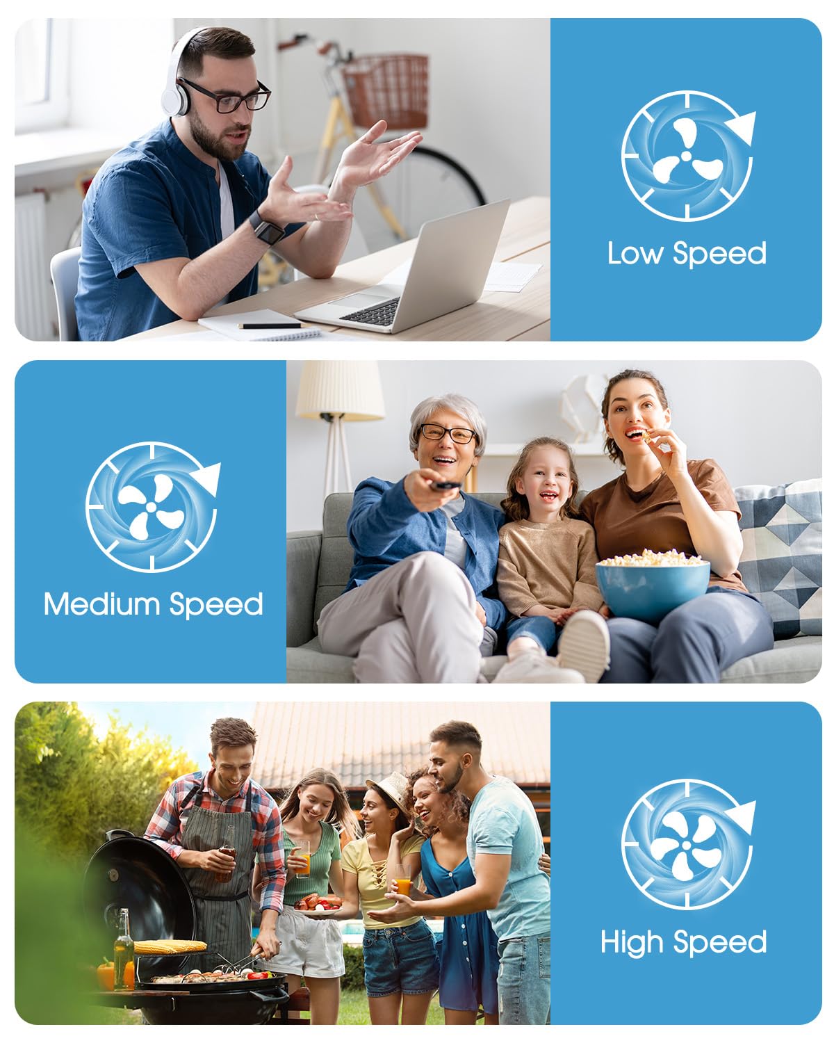 JINLICTE Portable Misting Fan, 16000mAh 8-Inch Rechargeable Water Cooling Mist Fan with 600mL Water Tank, Quiet USB Battery Powered, Perfect Cooling for Camping Home Outside Office