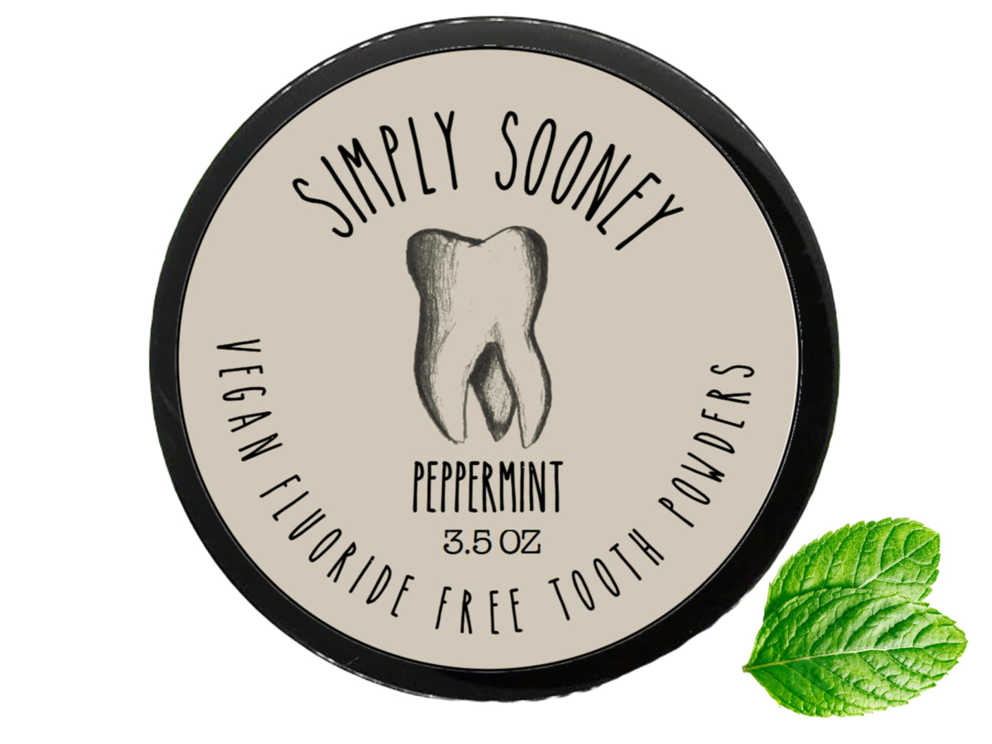 Zero Waste up to 6 Month Supply Organic Vegan Fluoride Free Tooth Powder Peppermint Flavor- Ships Without Any Plastic Packaging I Natural Whitening I Stronger Teeth