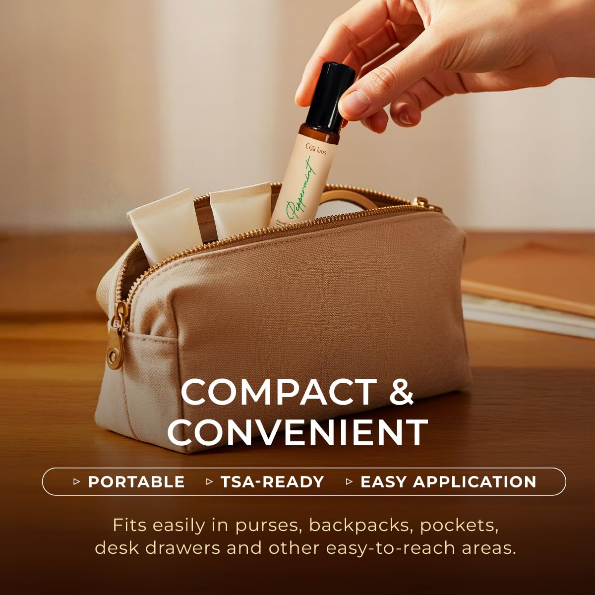 Gya Labs Peppermint Essential Oil Roll On - Natural Queasiness Soother for Pregnant Women, 100% Pure Natural Peppermint Oil Roller for Motion Relief, Head Cooling, Pregnancy Must Haves (0.34 Fl Oz)