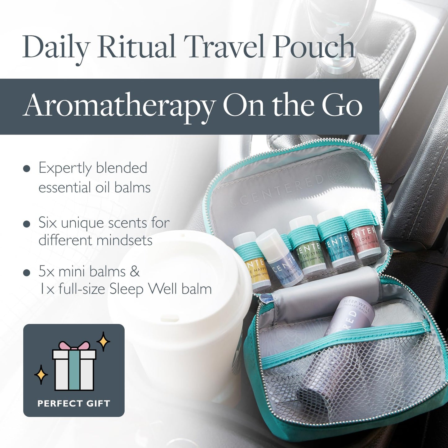 Scentered Aromatherapy Gift Set, Roll On Essential Oil Balms for Sleep, Stress-Relief, Focus, Mood Boost, Calm & Emotional Balance - Relaxing Gifts for Women - Daily Ritual