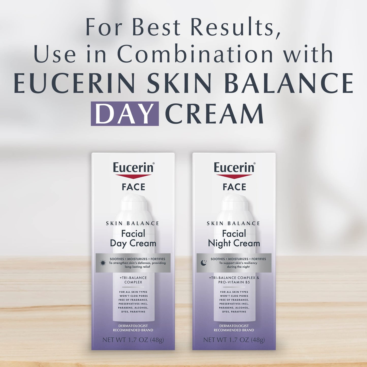 Eucerin Skin Balance Night Cream, Sensitive Skin Face Moisturizer Enriched with Tri-Balance Complex, 1.7 Oz Bottle