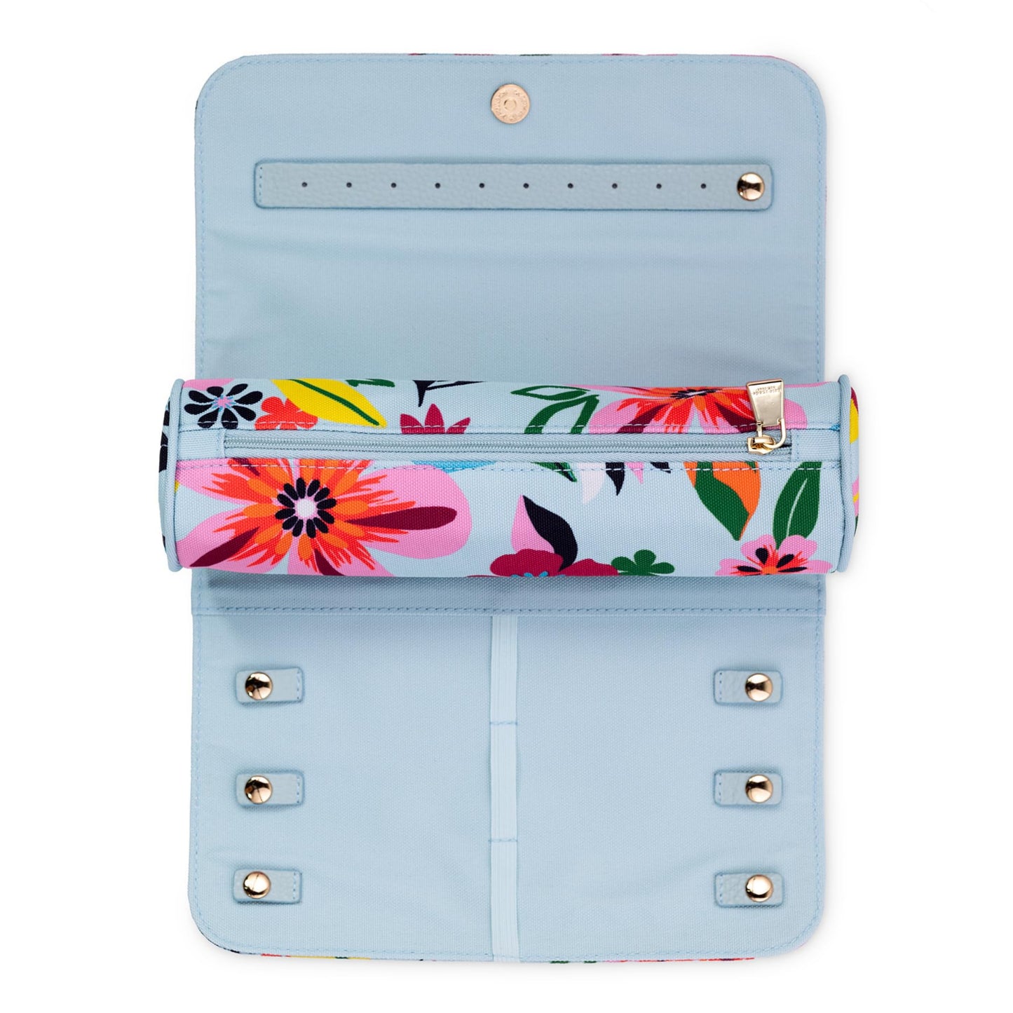 kate spade new york Travel Jewelry Case Organizer, Fabric Jewelry Box for Women, Cute Jewelry Organizer Holds Necklaces, Rings, Bracelets, Small Jewelry Roll (Safari Floral)