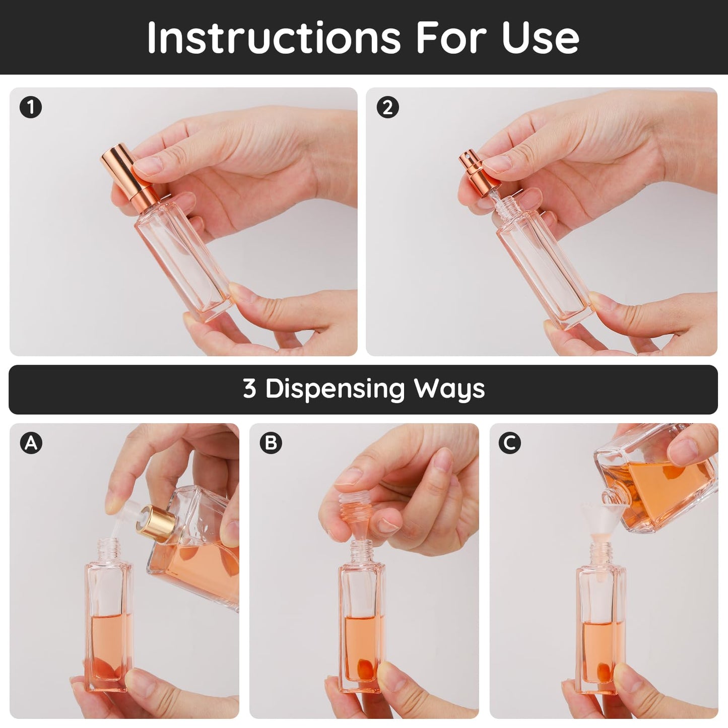 Segbeauty Perfume Travel Refillable, 20ml Portable Mini Perfume Atomizer, 2 Pack Empty Cologne Dispenser Perfume Bottles Scent Pump Case Toiletries Container Sprayer Travel Essential Accessory Set