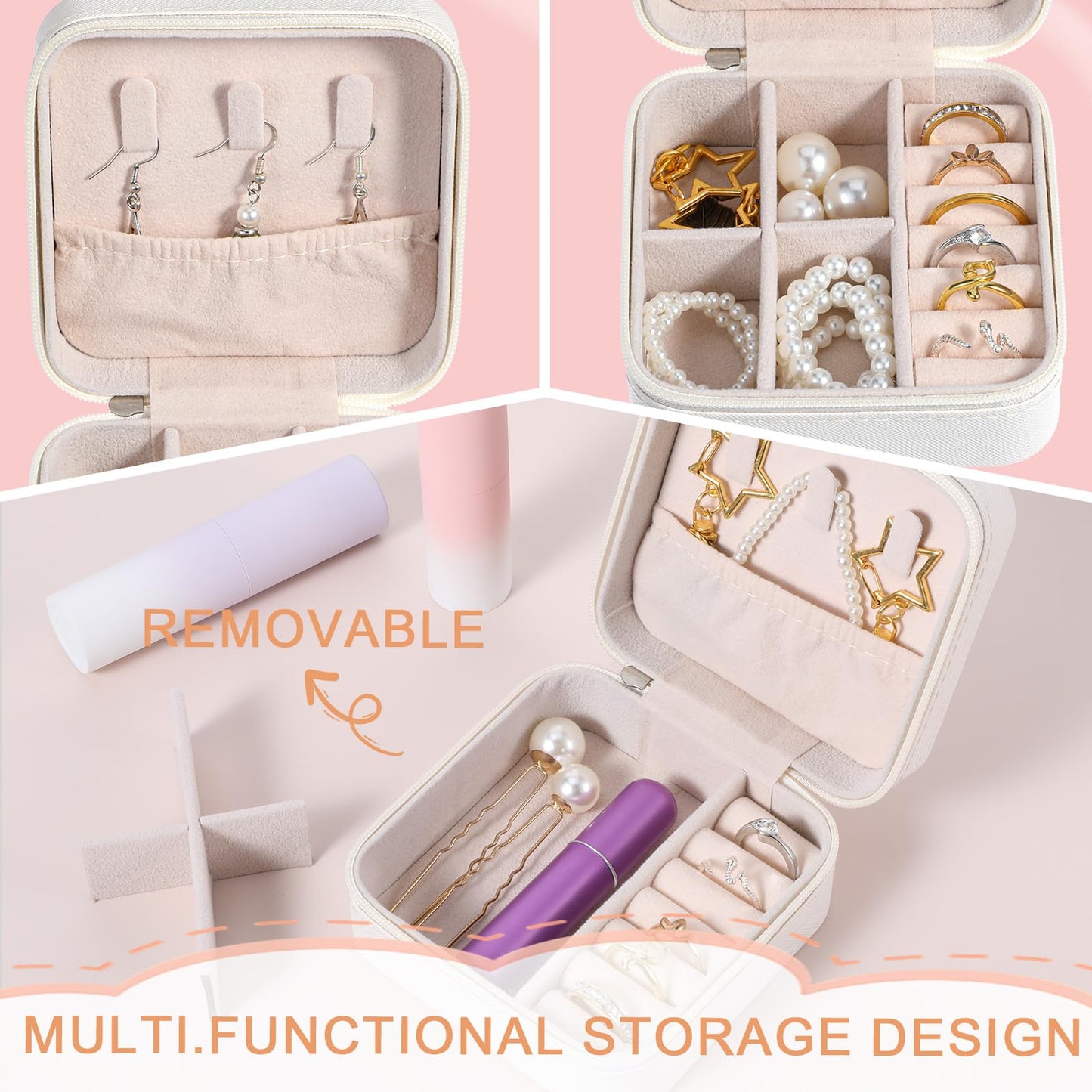 8 Pack Travel Jewelry Case Small Travel Jewelry Box Bridesmaid Gifts Jewelrys Box, PU Leather Small Jewelrys Case Organizer Storage for Rings Earrings Necklaces, Beauty Gifts for Women Girls