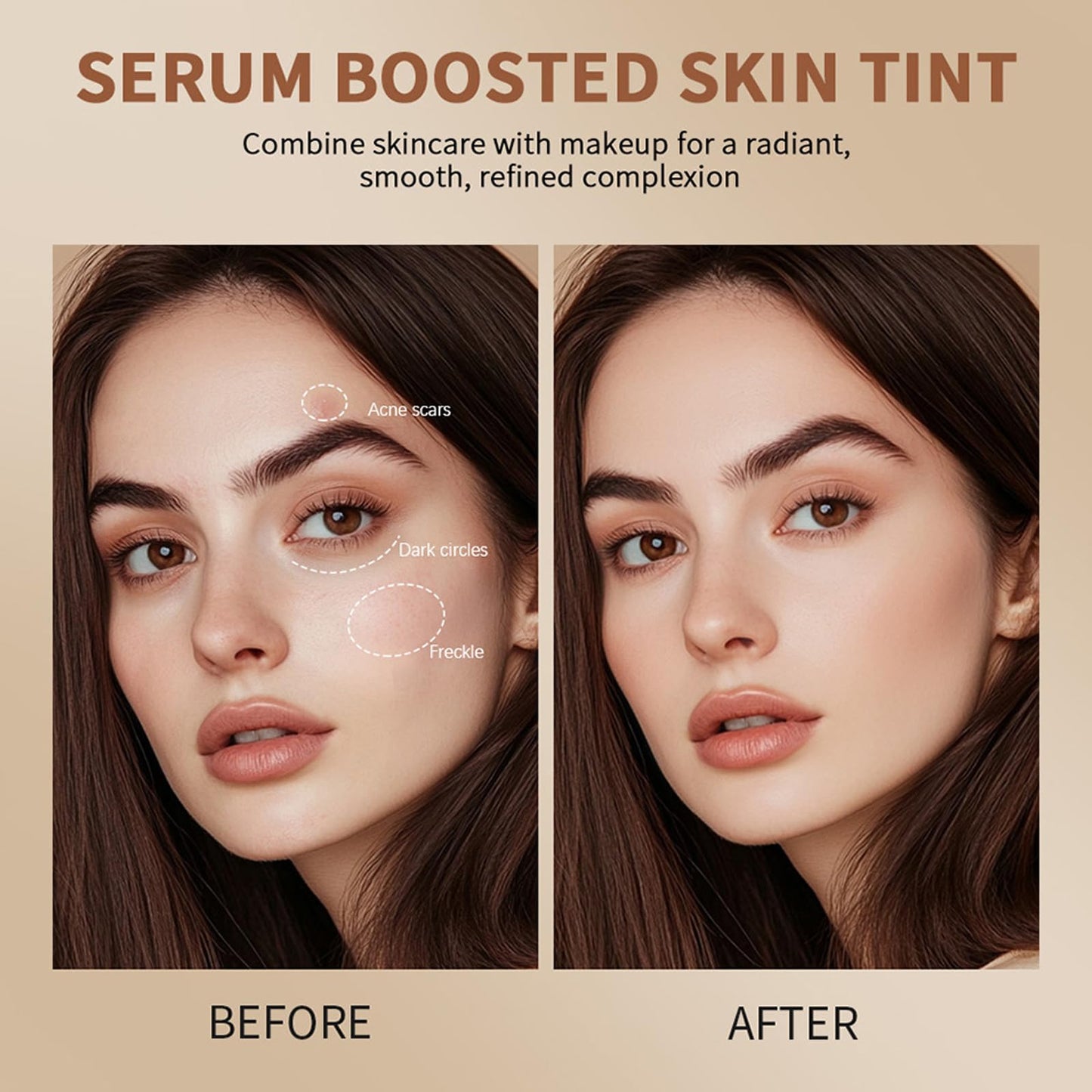 Serum Boosted Skin Tint Balm, Beauty Skin Tint, Foundation Stick Beauty Balm Serum Boosted Skin Tint, Skin Tint for Black Women, Moisturizer for Face, Evens out Skin (#04+#05)
