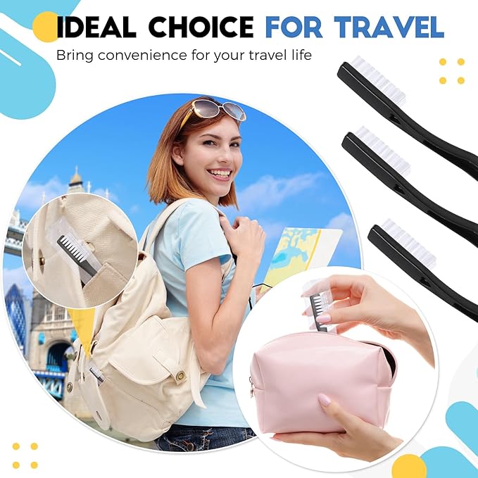 CHENGU 200 Pack Individually Wrapped Disposable Toothbrush Bulk Single Use Toothbrush with Soft Bristle for Women Men Adult Hotels Guest Travel Donation(Black)