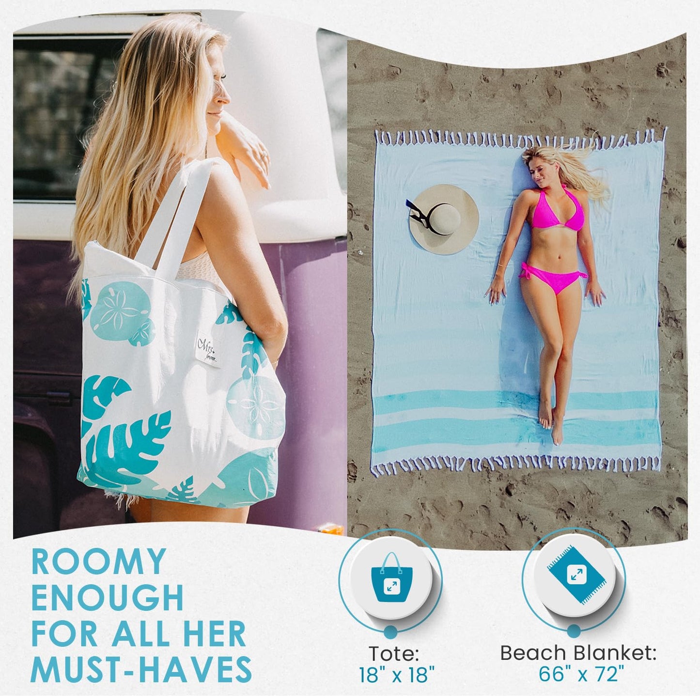Unique Bridal Shower Beach Gifts Set - 4 Amazing Mrs Bride Gifts for her - Honeymoon Travel Essentials & Bridal Shower Gifts