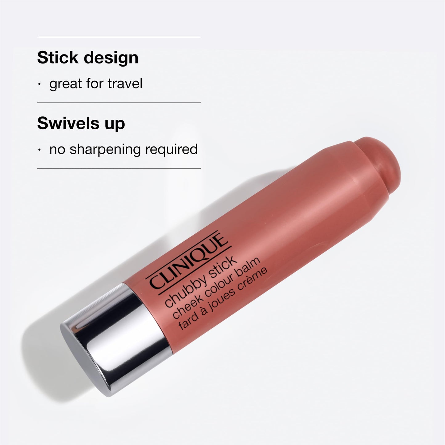 Clinique Chubby Cream Blush Stick Cheek Colour Balm, Amp'd Up Apple, 1 Count