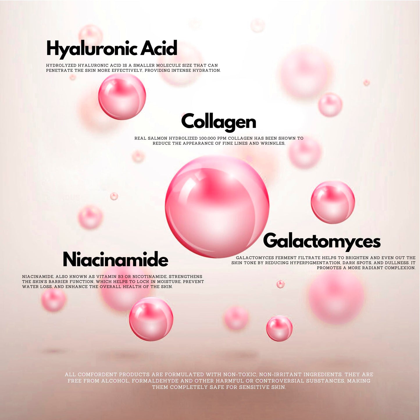 Bio Collagen Intense Hydrogel Melting Face Mask with Hyaluronic Acid, Galactomyces & Niacinamide for Deep Overnight Hydration and Skin Revitalization, 4 Sheet Masks, Pink