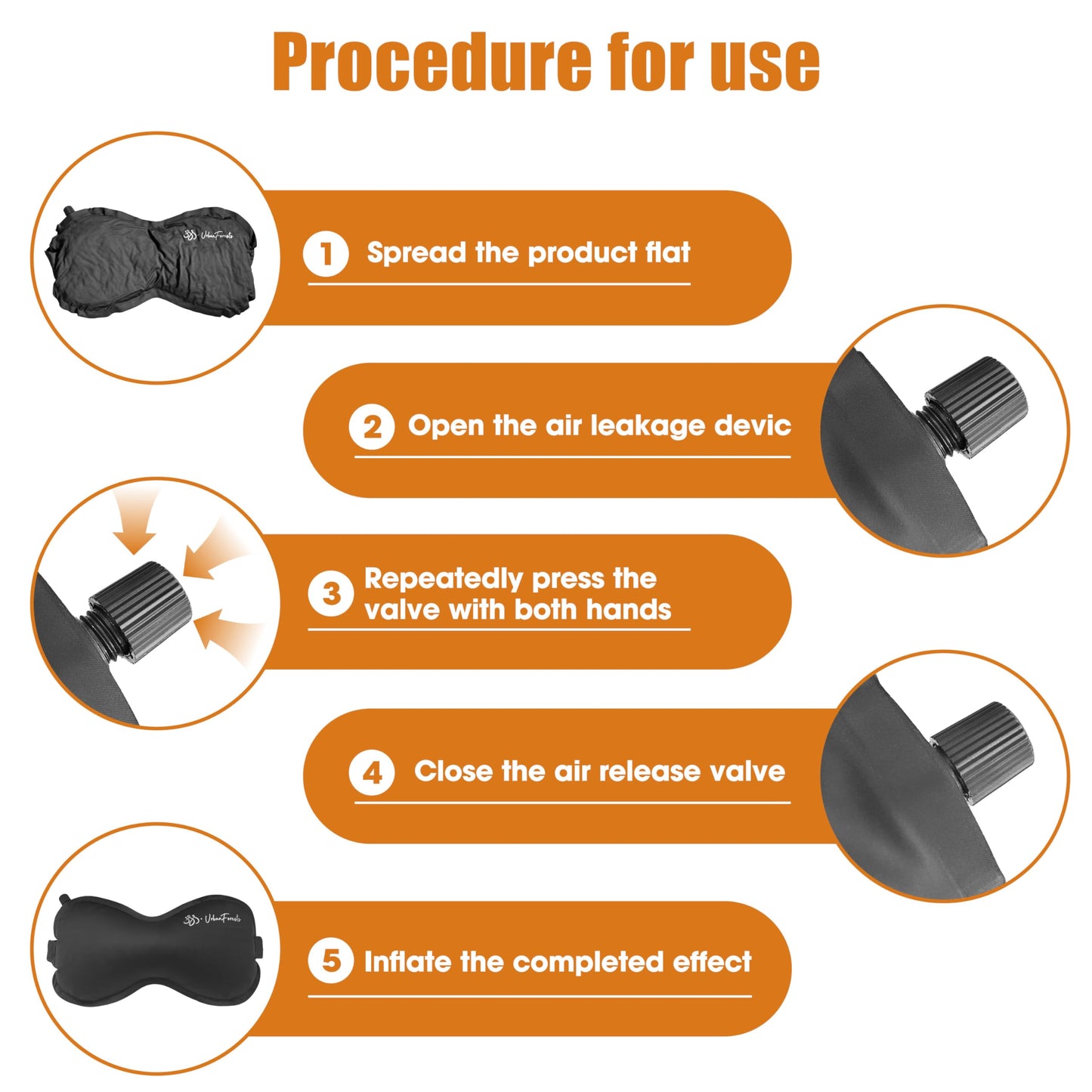 SSS·UrbanForests Inflatable Lumbar Pillow for Travel, Lumbar Support Self-Inflating for Car, Neck Pillow Inflatable Lumbar Support Travel Lumbar Pillow for car (Black)