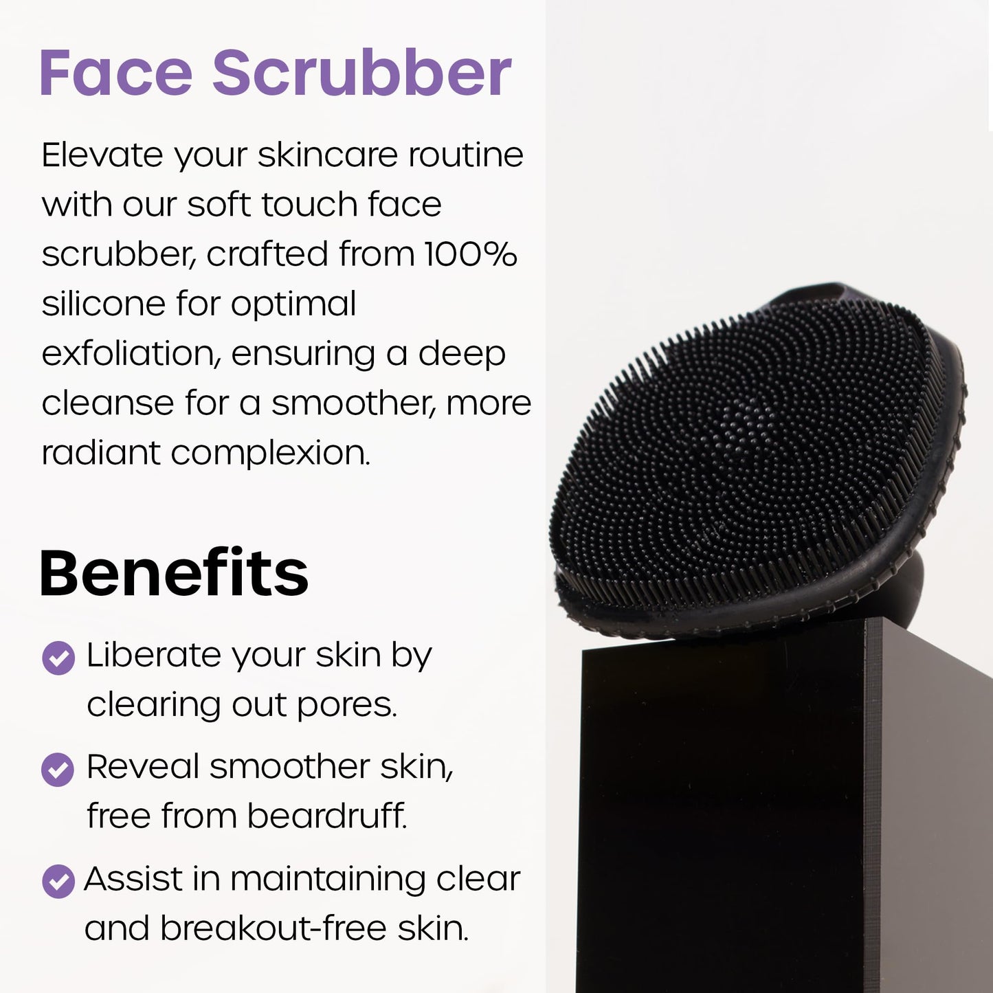 The Man Face Scrubber - Silicone Face Scrubber for Men, Flex Face Brush - Hydrogel Under Eye Patches for Men - Cooling, Hydrating & Firming Eye Masks (1 Scrubber & 6 Pairs)