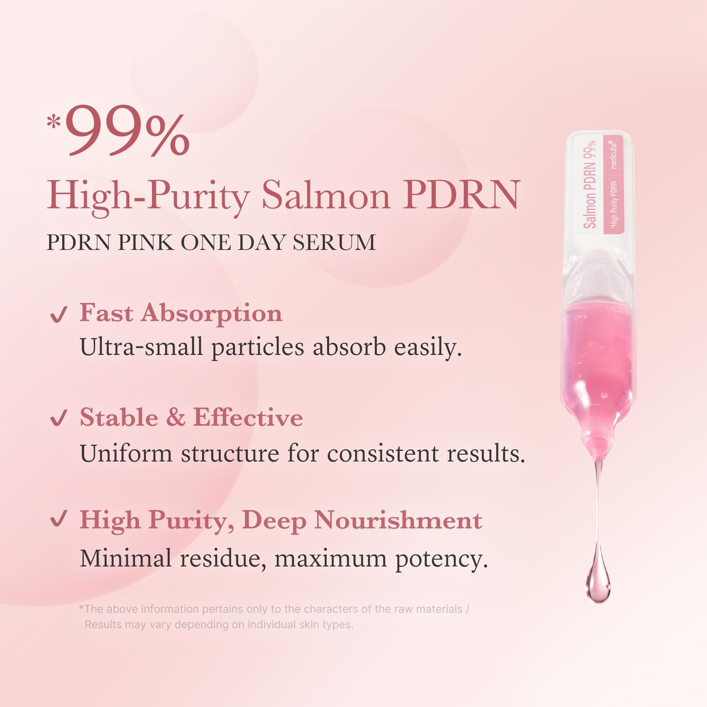 medicube Salmon DNA PDRN Pink One Day Serum | 99% Salmon DNA PDRN Intensive Ampoule, Collagen, Glutathione, Hyaluronic Acid - Improves skin radiance | Korean skincare 0.05 fl.oz x 10e