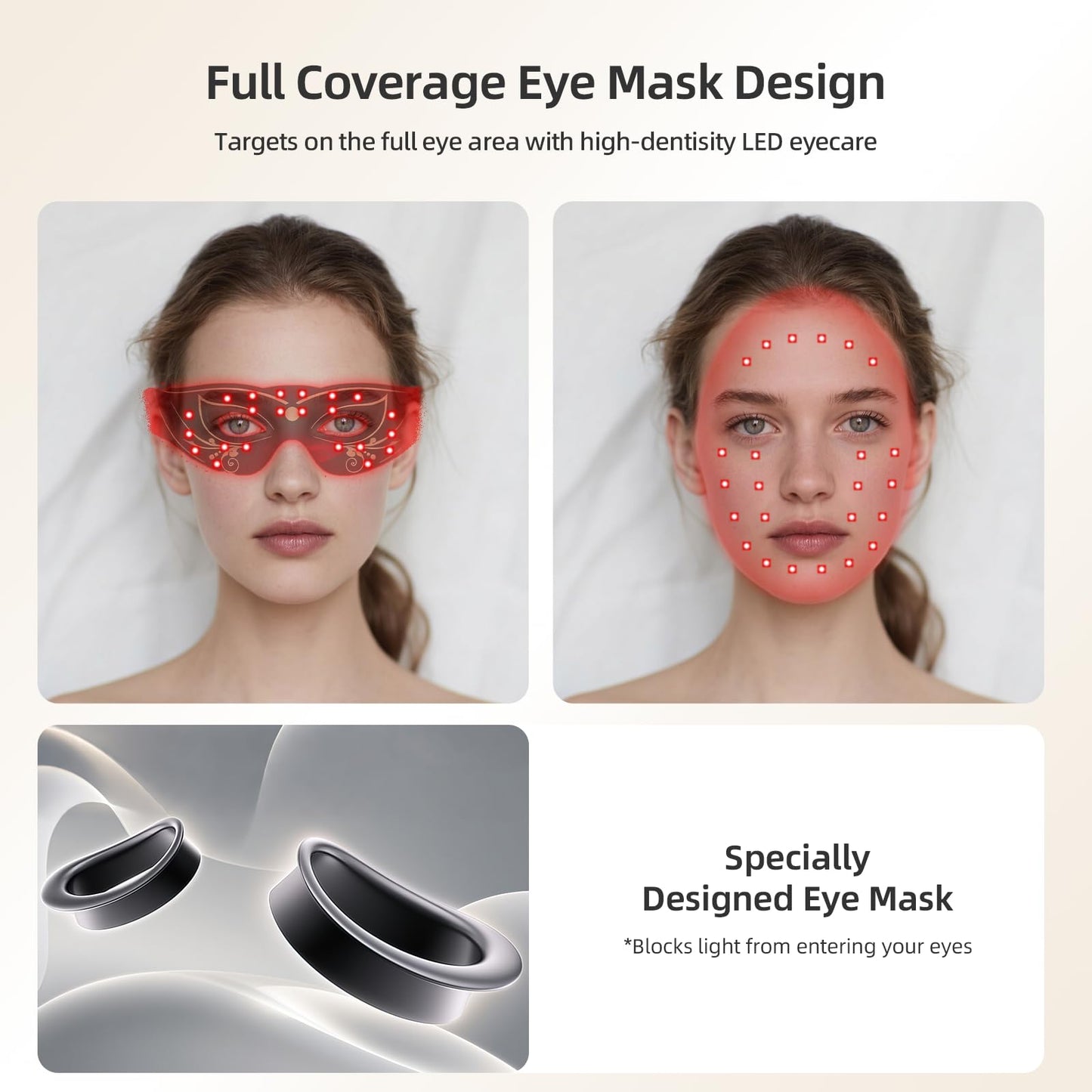 Red Light Therapy Eye Mask – 3 Modes Under-Eye Massager for Dark Circles, Puffiness & Fine Lines | Anti-Aging Eye Care Device for Men & Women, 10-Minute Daily Use