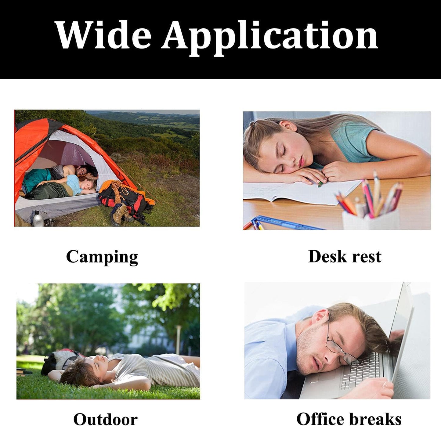 4Pack Ultralight Inflatable Travel Pillow, Small Squared Flocked Fabric Air Pillow for Traveling, Holiday Trip, Hiking, Camping,Napping,Neck Lumbar Support, 16.5 in x 10.5 in (Gray,Blue,Red,Green)