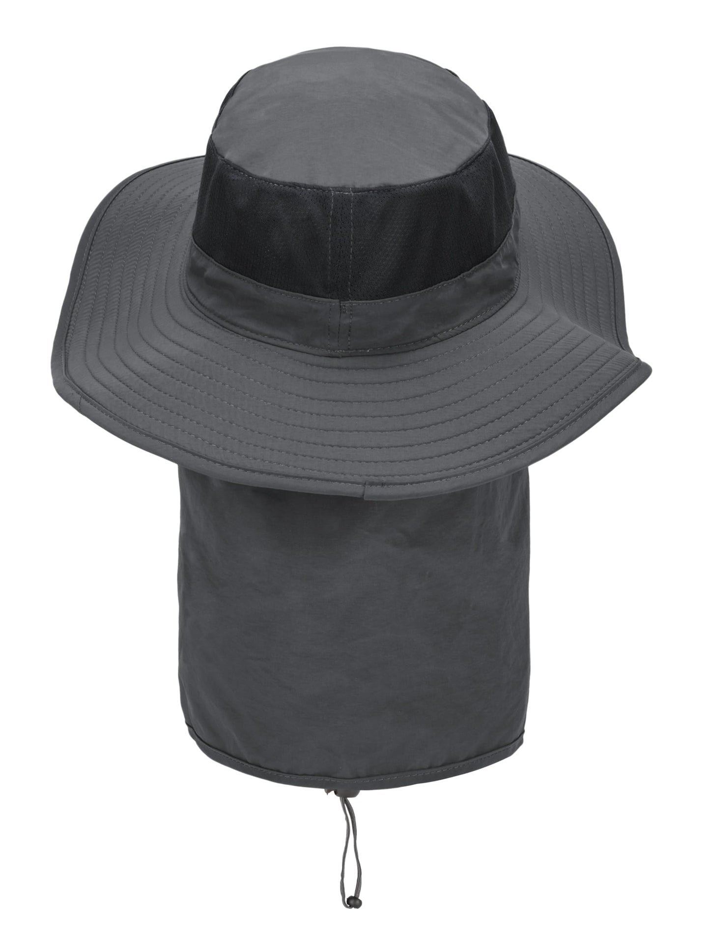 360° Protection Bucket Hat with Detachable Face Mask & Neck Cape - UPF 50+ Sun Hat, Breathable Mesh for Outdoor Dark Grey