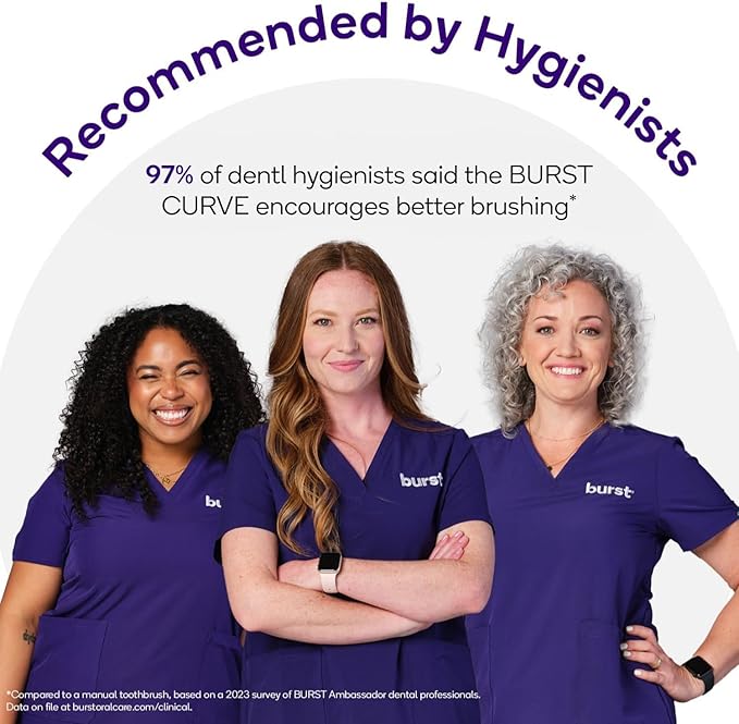 Burst Curve Sonic Electric Toothbrush for Adults (Cobalt Blue) | Slim Travel Brush with Cover | Ultra Soft Bristles | Up to 2 Month Rechargeable Battery | Two Modes & Timer