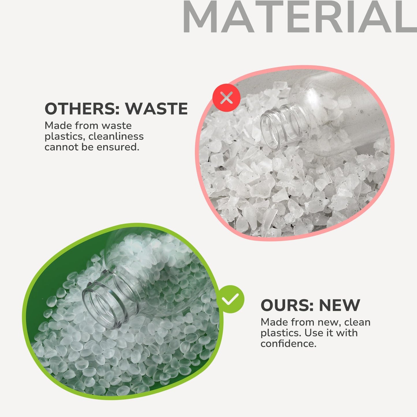 LISAPACK 3.4 oz Travel Bottles for Toiletries, Plastic Travel Size Containers for Shampoo Conditioner TSA Approved, Empty Small Squeeze for Lotion, Leak Proof Mini Liquid Tube for Refillable Clear