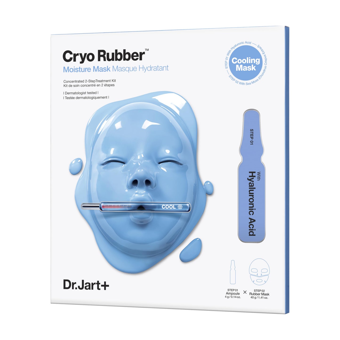 Dr.Jart+ Cryo Rubber Korean Face Mask with Moisturizing Hyaluronic Acid | Korean Skin Care | Travel Size, 1 Pack