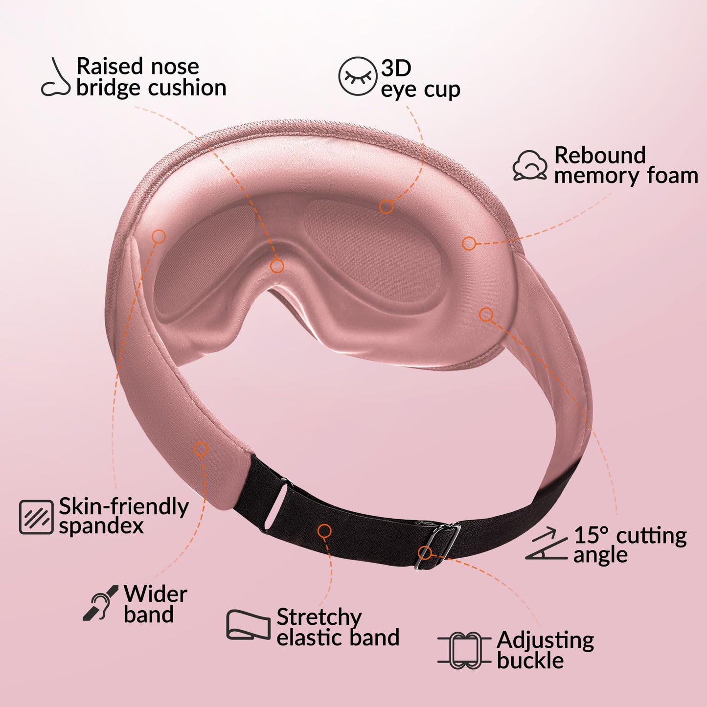 Weighted Eye Mask for Sleeping 2 Pack - 3D Contoured Sleep Masks for Women Men, Blackout Eye Mask for Travel, Meditation, Airplane, Memory Foam, Adjustable Strap Purple Pink