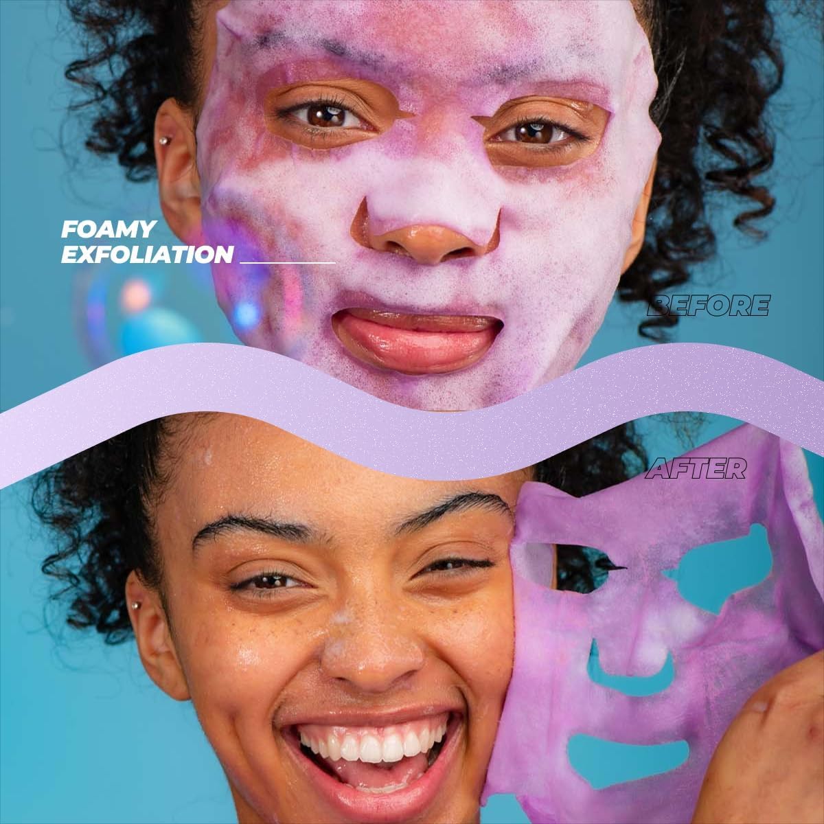 Vitamasques Blueberry Oxygenating Bubble Face Mask, Pore Cleanse and Detox, Deeply cleansing action, with bubbling fun (Pack of 3)