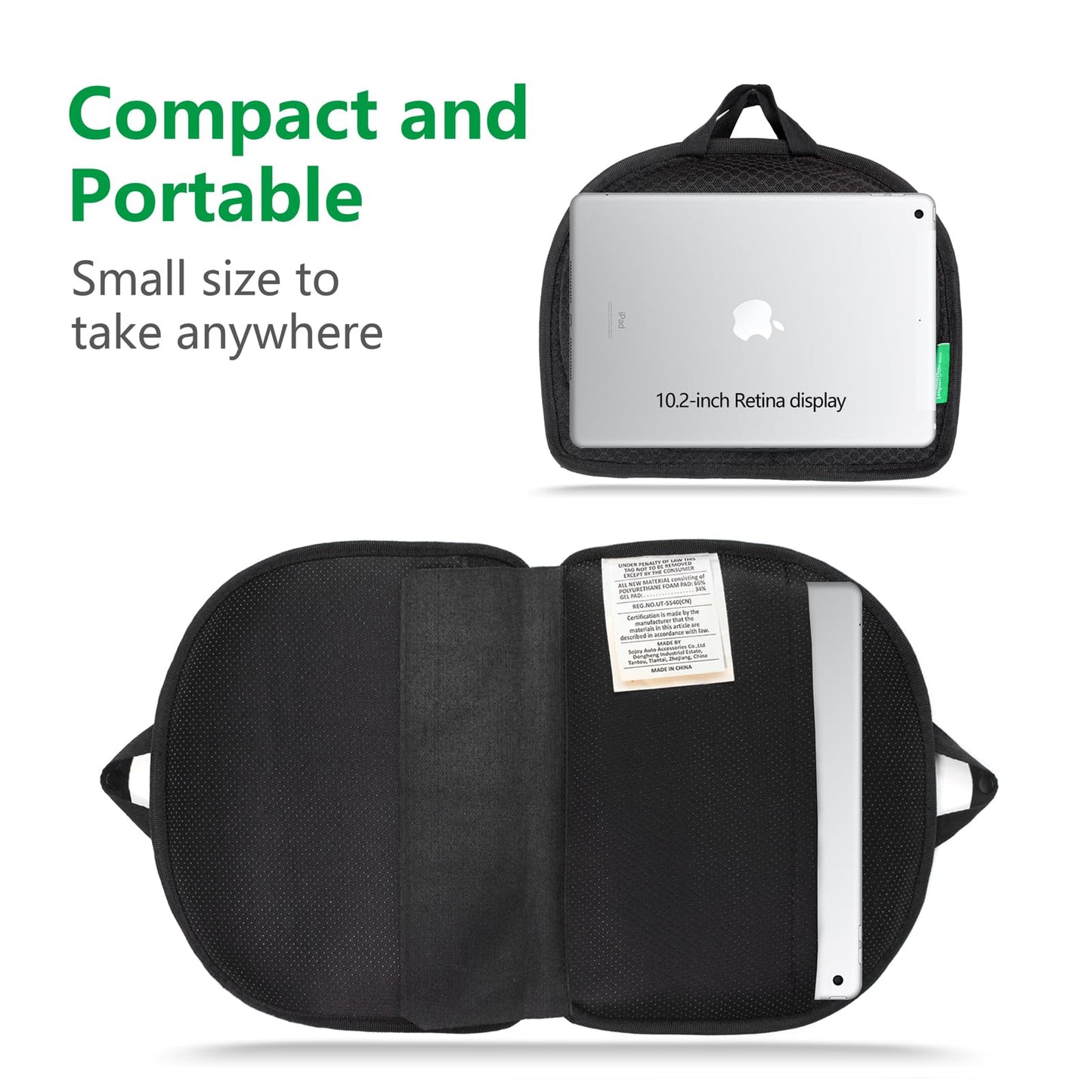 IHEALTHCOMFORT Small Travel Seat Cushion,Gel Memory Foam Seat Cushion,Supportive Butt Pillow,Portable and Foldable for Long Sitting Hours on Stadium Airplane Car Seat