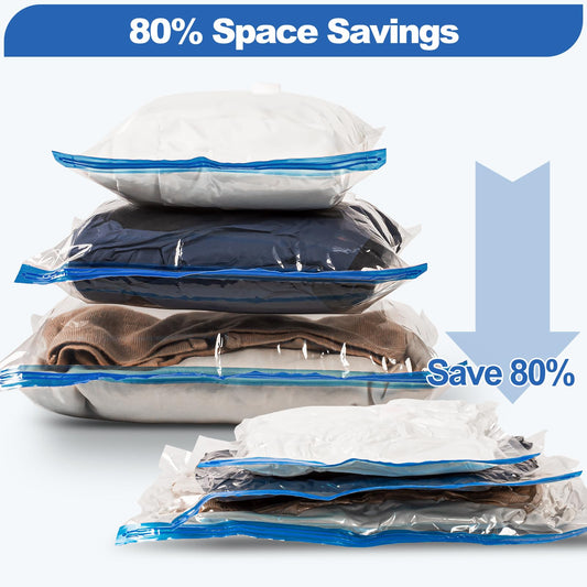 VMstr Travel Vacuum Storage Bags with Electric Pump (USB Pump + 8 Combo Bags)