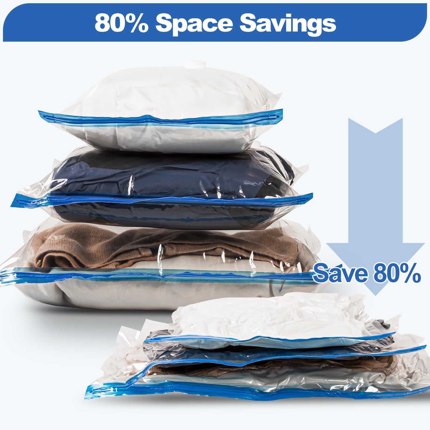 VMstr Travel Vacuum Storage Bags with Electric Pump (USB Pump + 8 Combo Bags)