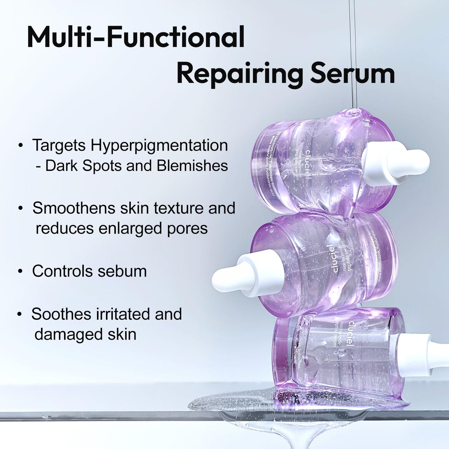 cluciel Niacinamide Peptide Serum I Repairing Serum, Targets Dullness, Dark Spots, Hyperpigmentation, Blemishes, Pore Care, Korean Glass skin (50ml / 1.69 fl.oz)