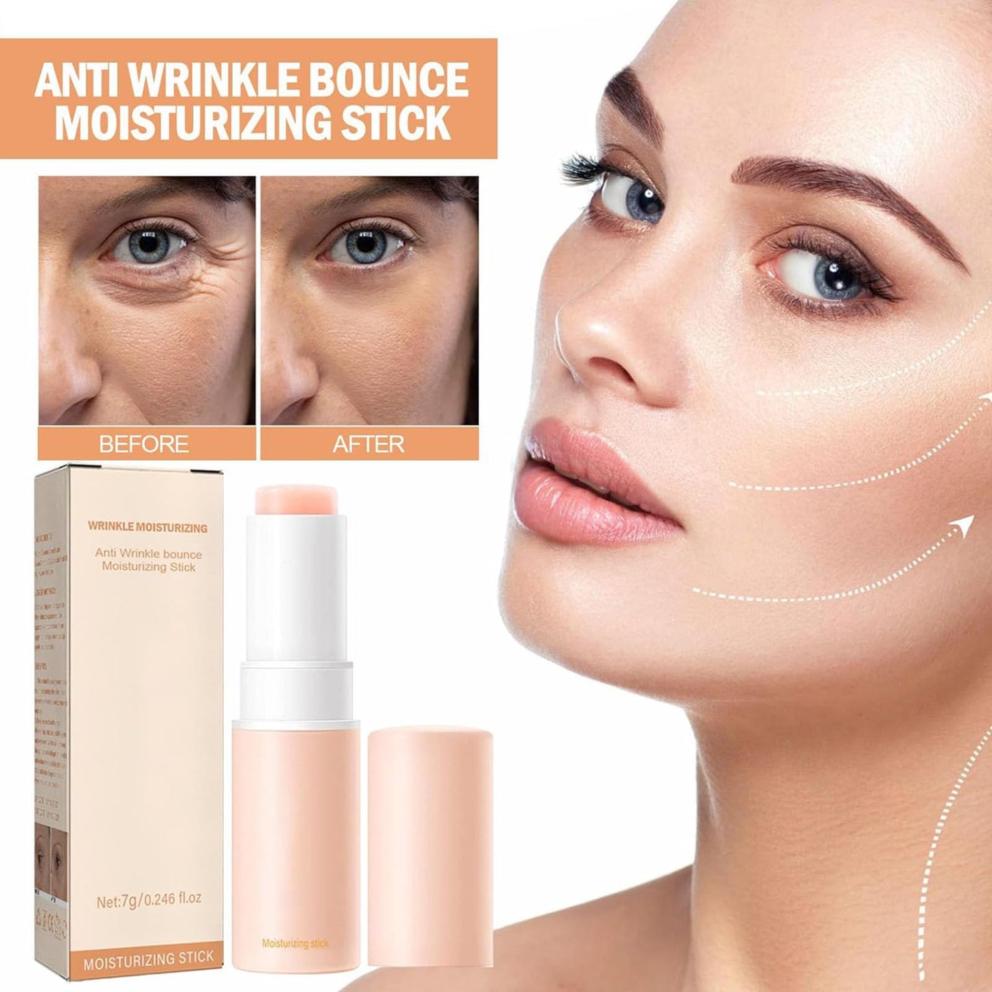 Wrinkle Bounce Multi Balm, 2PCS Wrinkle Repair Moisturizing Collagen Balm Stick, All-In-One Hydrating MultiBalm for Face, Lips, Eyes, Neck and Dry Skin (2)