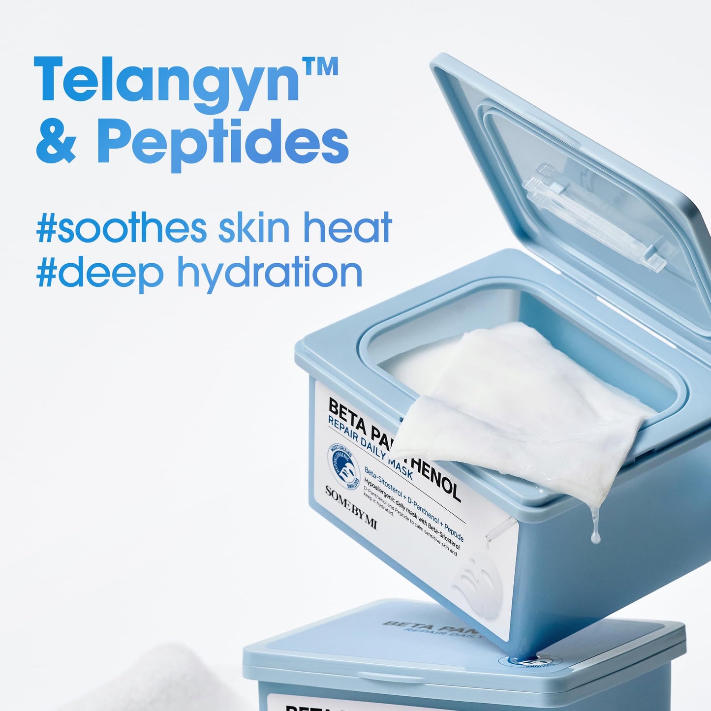 SOME BY MI Beta-Panthenol Repair Daily Mask - 30 Sheets, 11.8Oz - Daily Vegan Korean Face Sheet Mask for Skin Barrier Recovery - Hydrating and Moisturizing Skin Care with Panthenol - Korean Skin Care