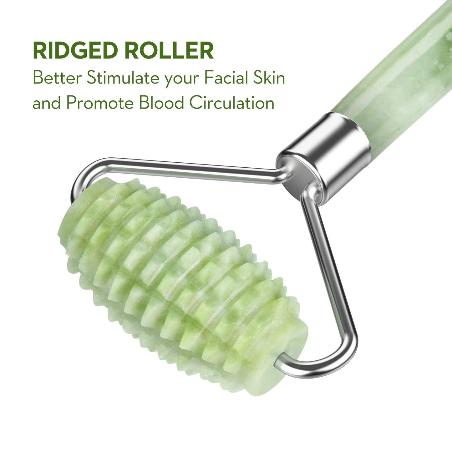 kimkoo Jade Roller and Gua Sha for Face-3 in 1 Kit with Facial Massager Tool,100% Real Natural Jade Stone Anti Aging,Face Beauty Set for Eye Anti-Wrinkle