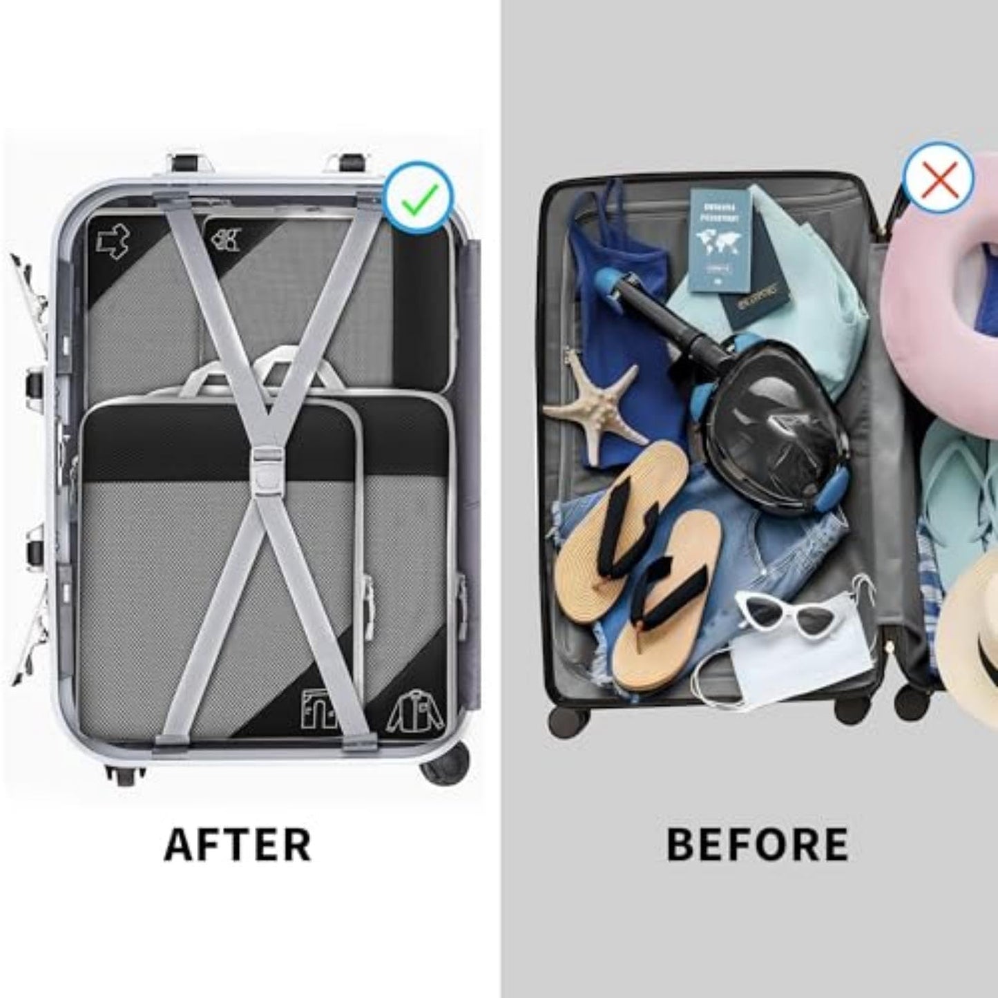 6 Set compression packing cubes travel accessories,Expandable Packing Organizers for Travel,Essentials Luggage Travel Bags,Packing Cubes for Suitcases, Cube Accessories for Women/Men