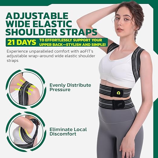 Back Brace Posture Corrector for Women and Men, Adjustable Full Back Support, Muscle Memory Support Straightener, Providing Pain Relief from Neck, Shoulder and Back S