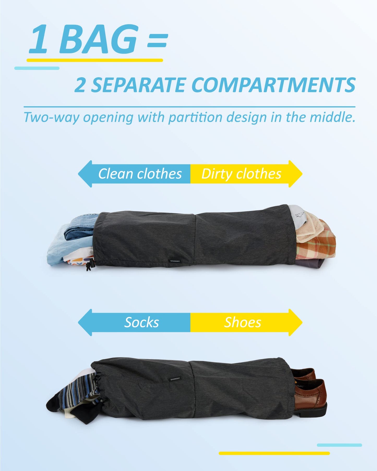 BAGSMART 6 Set Compression Packing Cubes for Travel, Lightweight Vacation Travel Essentials for Men, Travel Accessories for Suitcase Organizer Bags Set, Durable Luggage Organizer Travel Bags