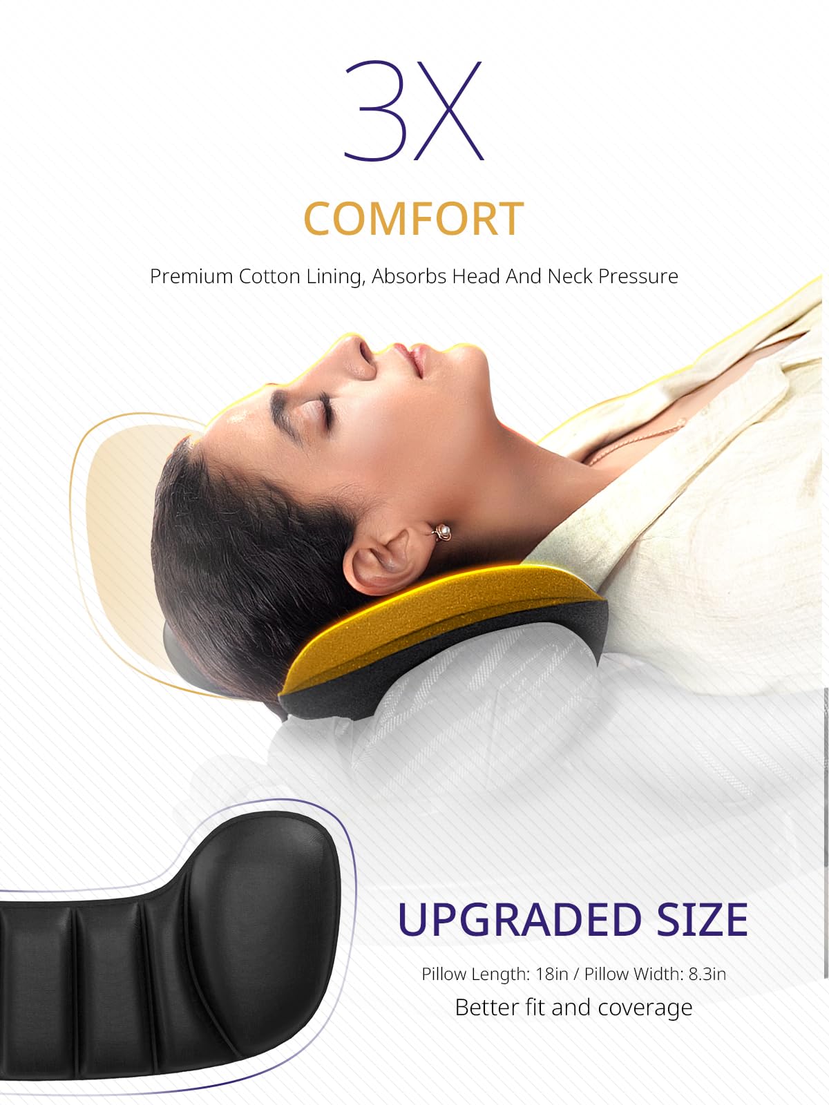 Bonairest Travel Pillow, Airplane Neck Pillow for Long Flight, Oversized Head Strap with 3D Eye Mask for Sleep, 360°Support Headrest, Stop Bobblehead, Ultimate Travel Essentials for Men Women Black