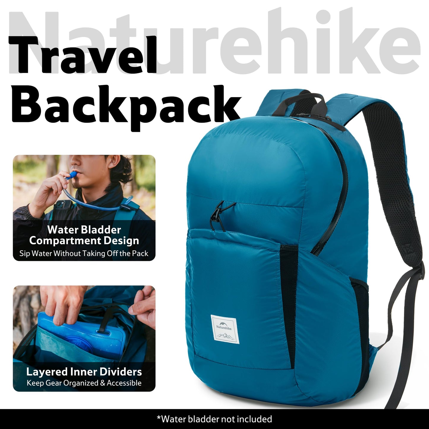 Naturehike 30L Lightweight Hiking Backpack, Waterproof Camping Packable Backpack, Ultralight Daypack for Travel Airplane