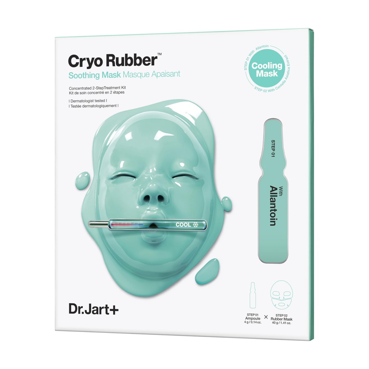 Dr.Jart+ Cryo Rubber Soothing Korean Face Mask | Hydrates and Reduces Redness | Korean Skin Care | Travel Size, 1 Pack