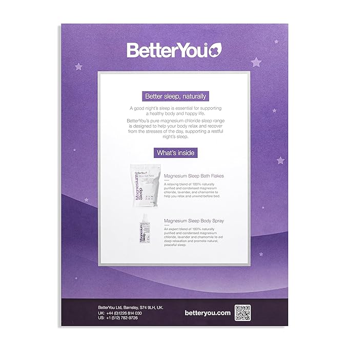 BetterYou The Wellness Collection - Magnesium Sleep for Unisex - 2 Pc 3.38oz Body Spray, 35.2oz Bath Salt