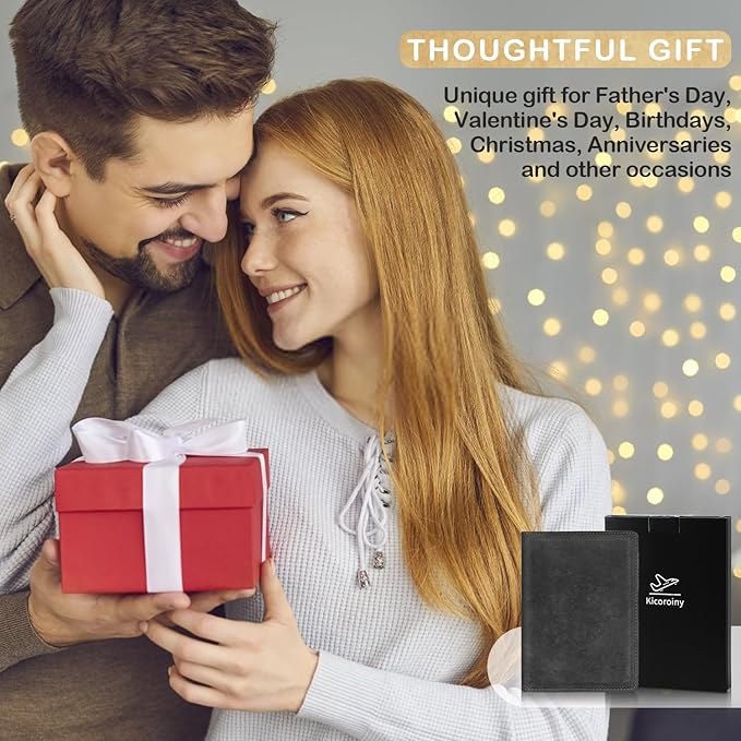 Real Leather Passport Holder for Men and Women Travel, Handmade Passport Wallet, Passport Cover Case, Travel Must Haves Travel Essentials Accessories Birthday Gifts (Crazy Horse, Gray)