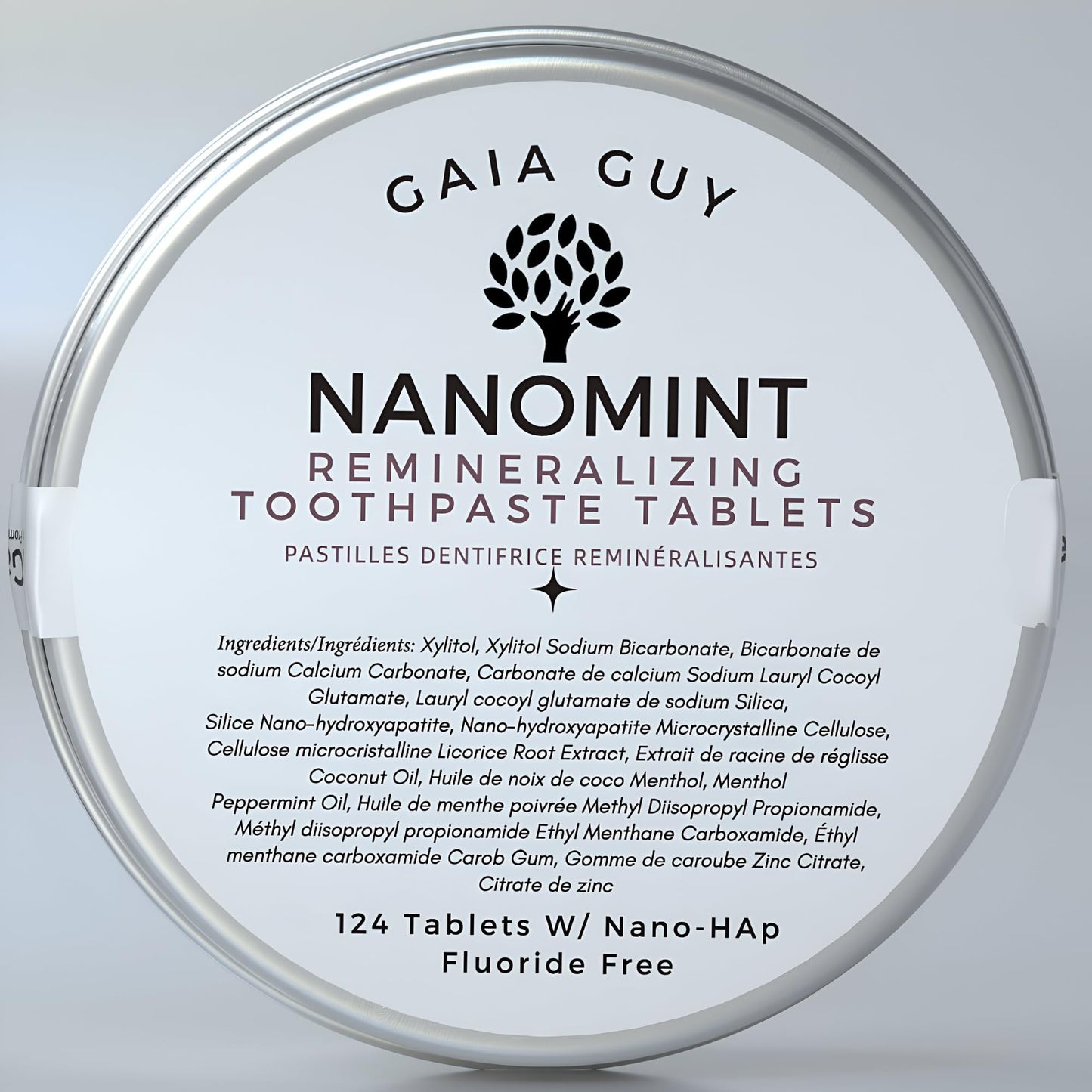 NanoMint | Remineralizing Toothpaste Tablets | Nano Hydroxyapatite Fluoride Free | 124 Toothpaste Tabs | Eco Friendly, Travel Mouthwash Tablets | Freshens Breath & Strengthens Tooth Enamel