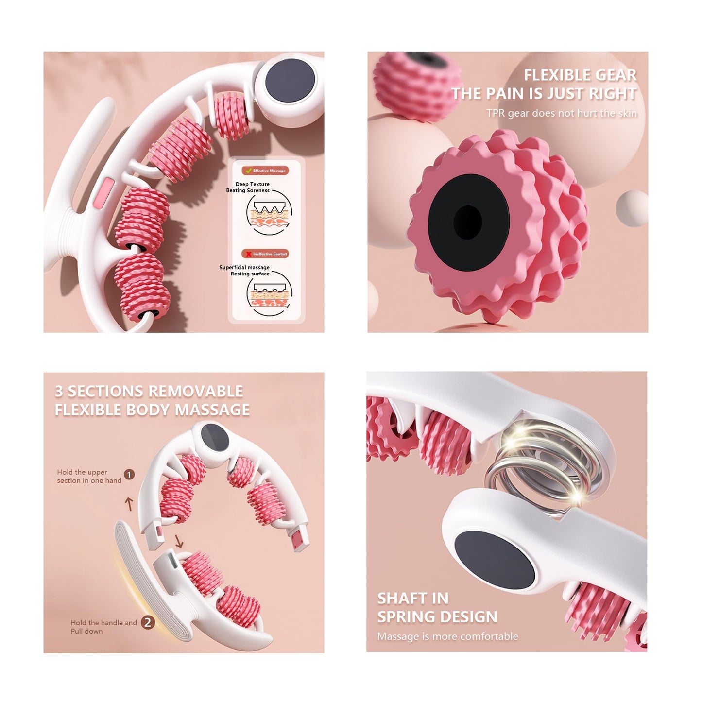 CAILENIFDC Anti Cellulite Massager Roller Lymphatic Drainage Tool Fascia Massage Tool for Thigh, Leg, Waist Fascia Blaster for Contoured & Smoother Skin Body Sculpting, Deep Tissue Pain Relief