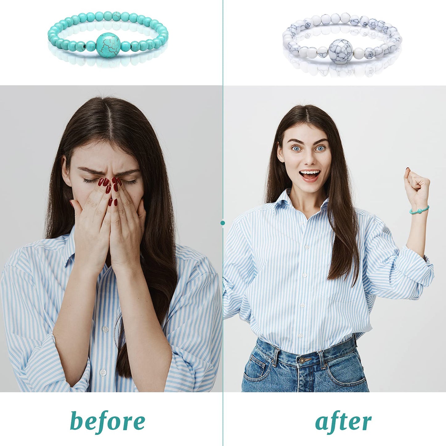 Jadive 4 Pieces Anti Nausea Wristband Seasickness Motion Sickness Bracelets Wristband Adjustable Motion Nausea Bands for Motion Sickness, Morning Sickness, Car Sickness, Travel Sickness