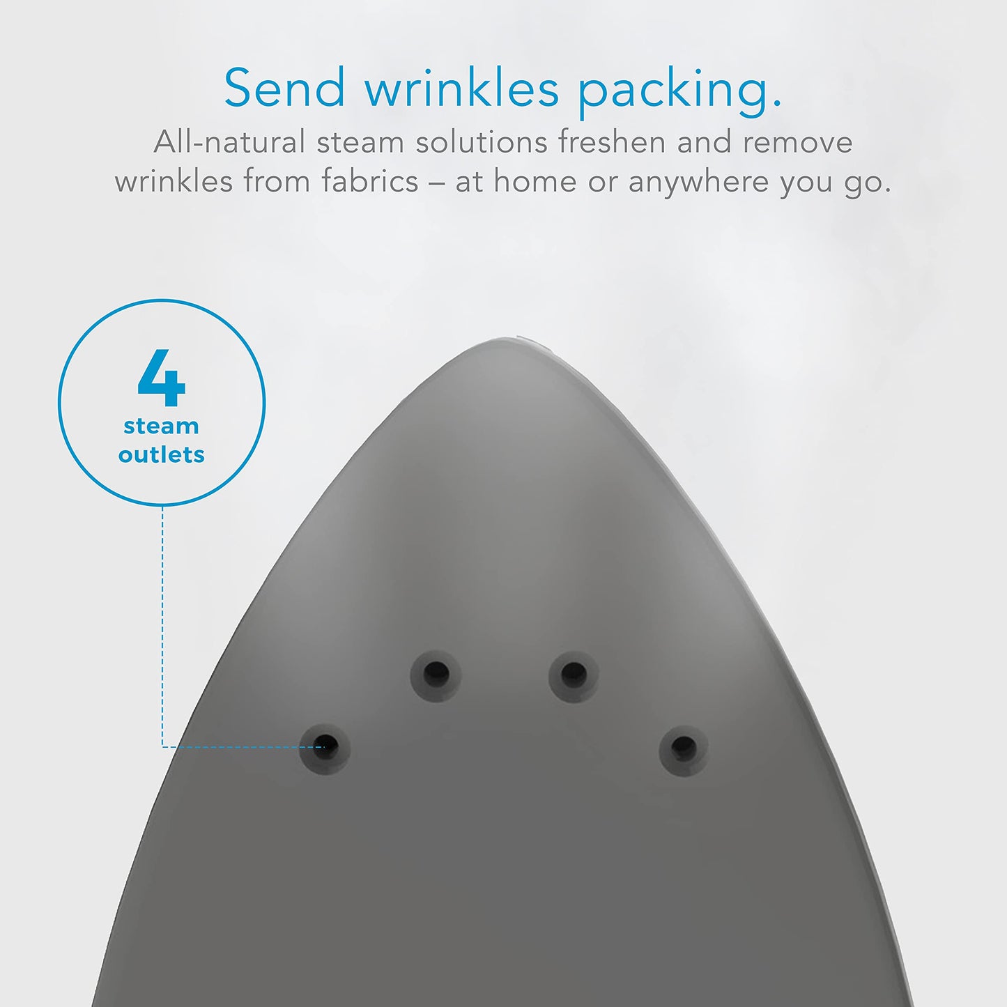 Steamfast SF-710 Mini Steam Iron, Non-Stick Sole Plate, Foldable Handle, 45 Second Heat Up Time, Cord Storage, Portable, 6-Foot Power Cord, Chemical-Free Steam Power, White