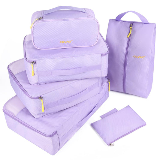 COVAX Packing Cubes for Suitcases, 5 Set Travel Luggage Organizer Bags and Storage Packing Cubes for Women Men, Purple