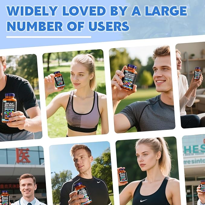 25-in-1 Sea Moss Black Seed Oil Ashwagandha Ginger Shilajit Supplement, with Burdock Root, Rhodiola Rosea, Vitamins C & D3, Shilajit Capsules for Men & Women - Boosts Energy, Skin, Joints & Immunity