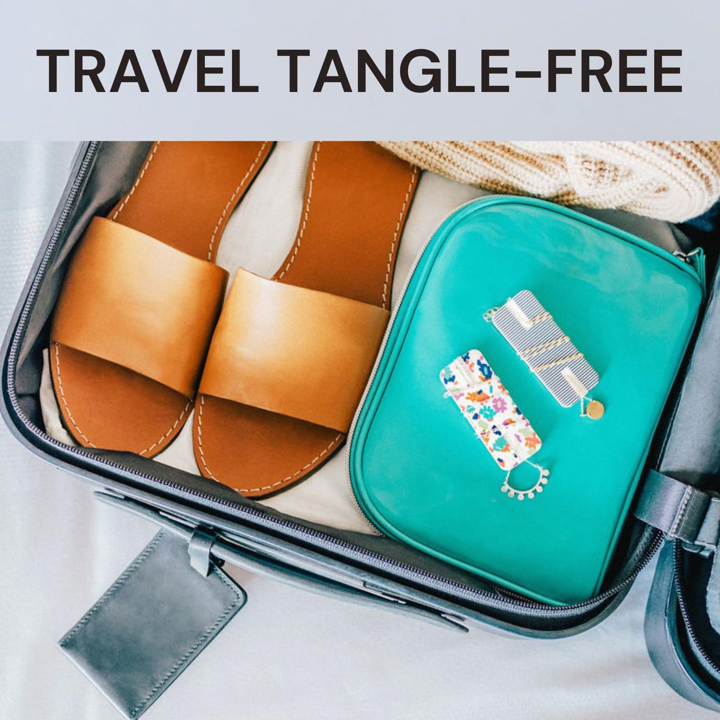 Tavvi Necklace Wrangler Tangle-Free Jewelry Organizer (6-pack) | Travel Organizer | Universal Jewelry Storage Case for Fine Chain Necklaces| Jewelry Roll Alternative (Wallpaper)